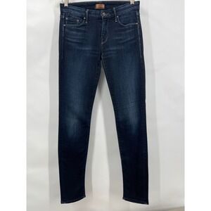 MOTHER Jeans Women's 27 Blue The Looker Skinny Mid Rise Stretch Dark Wash Denim